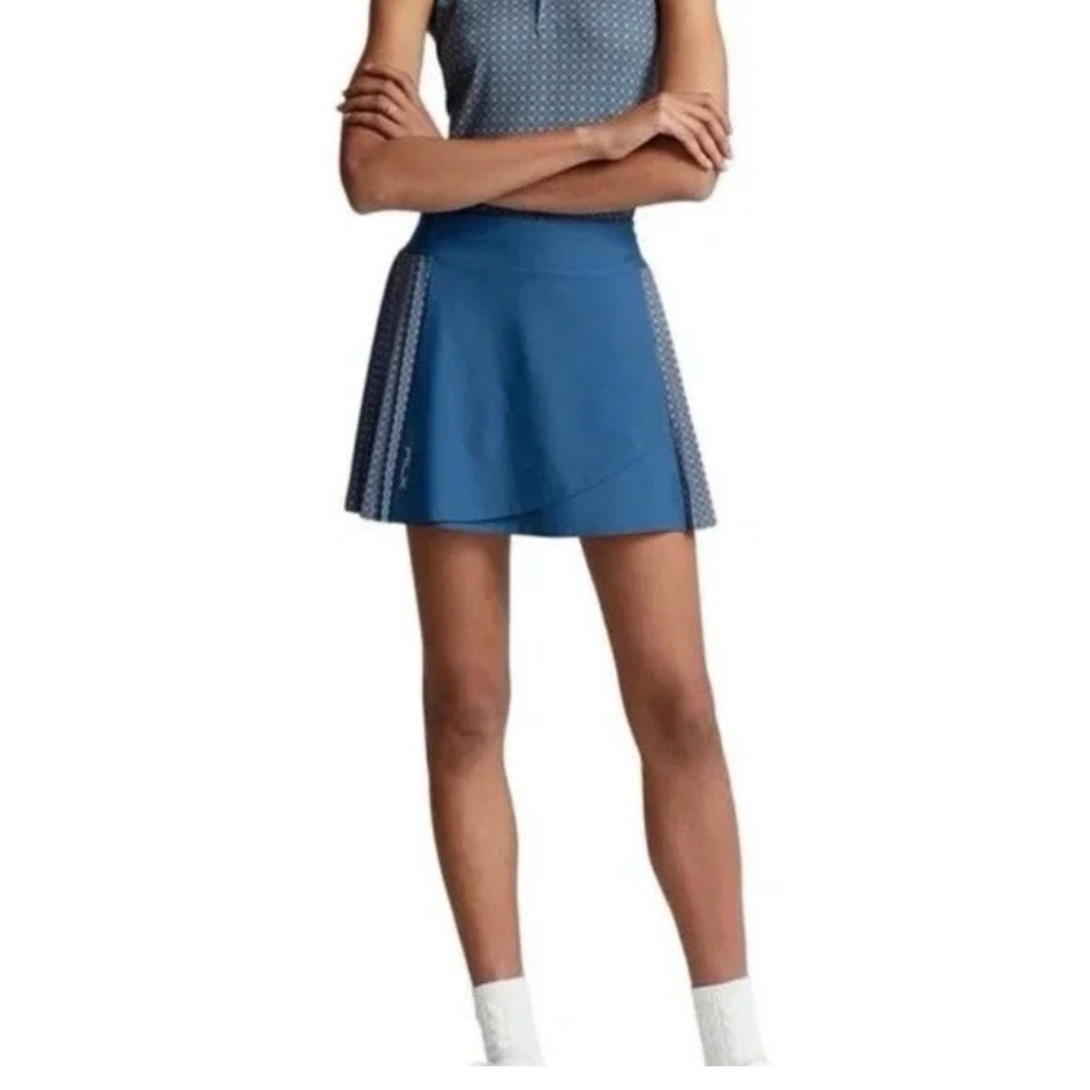 🆕 RLX Ralph Lauren Women's Side-Pleated Performance Skort Indigo Blue. XL. NWT